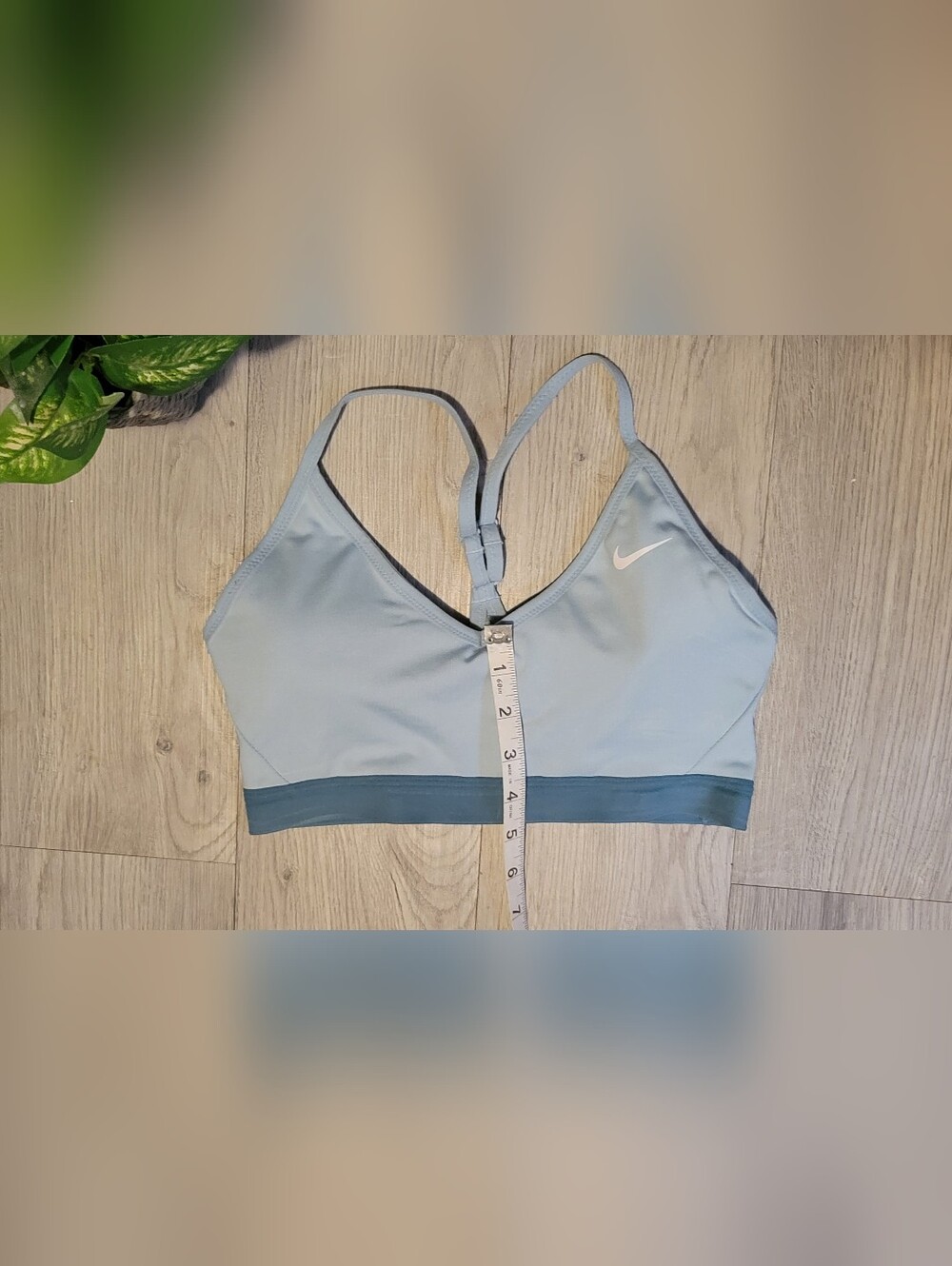 Nike Dri-Fit Indy Light Support Padded Sports Bra Light Blue & Dark Teal, Medium - Picture 7 of 15